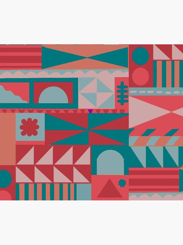 "it's a small world" Pattern (cherry palette) Duvet Cover