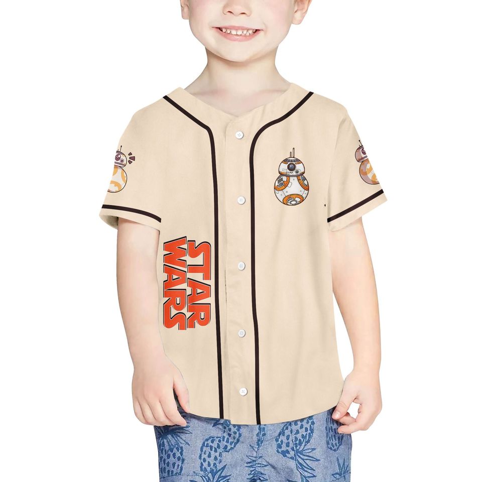 Personalize Star Wars BB8 Chibi Style Custom Disney Baseball Jersey