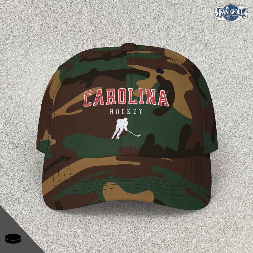 Carolina Hockey Embroidered Classic Dad Cap - Sports Fan Apparel, Retro Baseball Hat, Vintage Cap, Hockey Team, Hockey Lover Gift, Hurricane