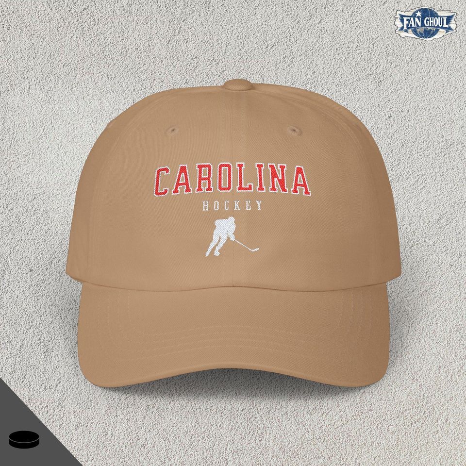 Carolina Hockey Embroidered Classic Dad Cap - Sports Fan Apparel, Retro Baseball Hat, Vintage Cap, Hockey Team, Hockey Lover Gift, Hurricane