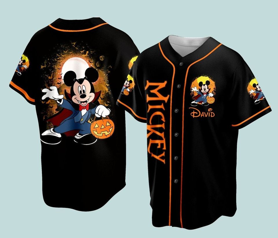 Custom Adult Baseball Jersey, Disneyland Halloween Jersey