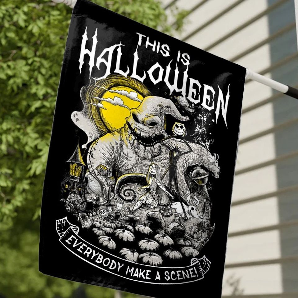 Nightmare Before Christmas Garden Flag, Disney Halloween Flag