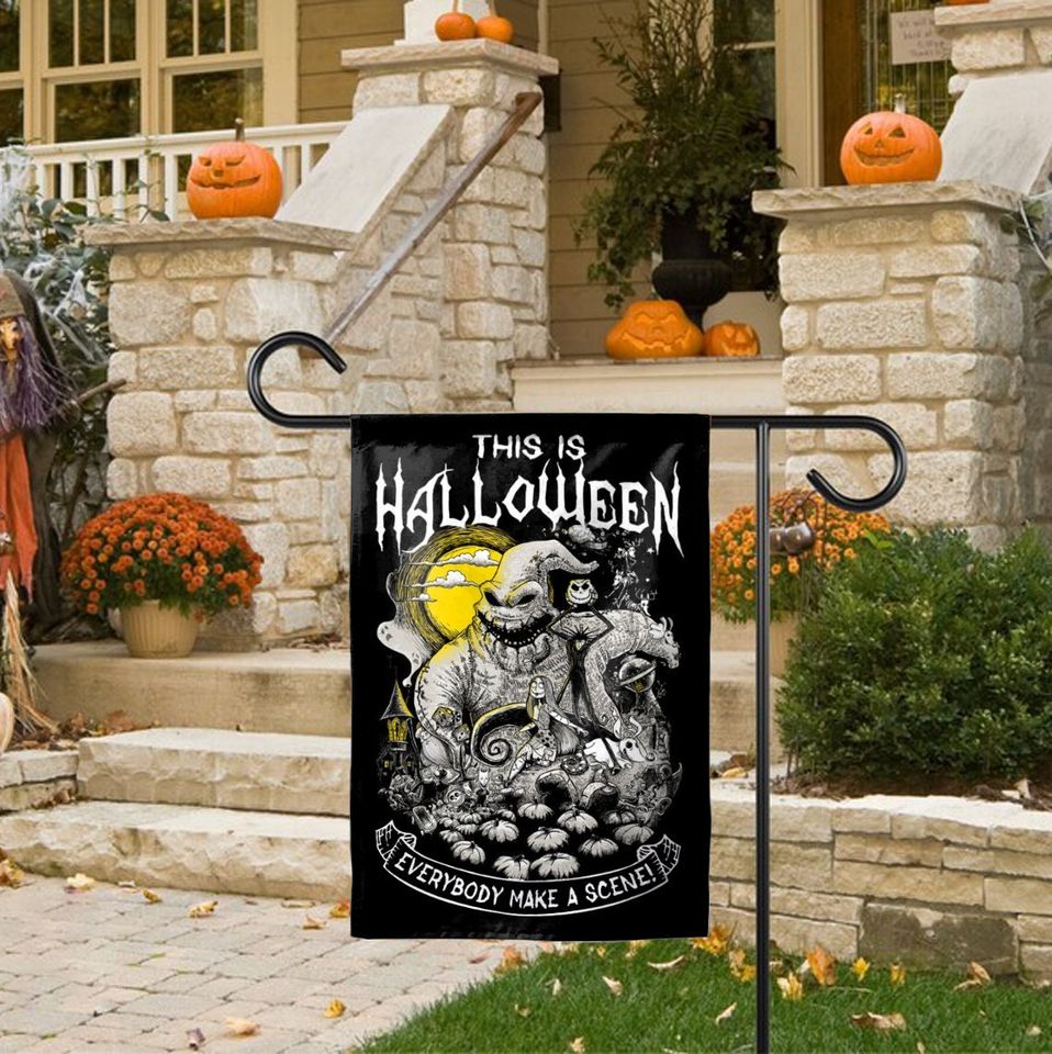 Nightmare Before Christmas Garden Flag, Disney Halloween Flag