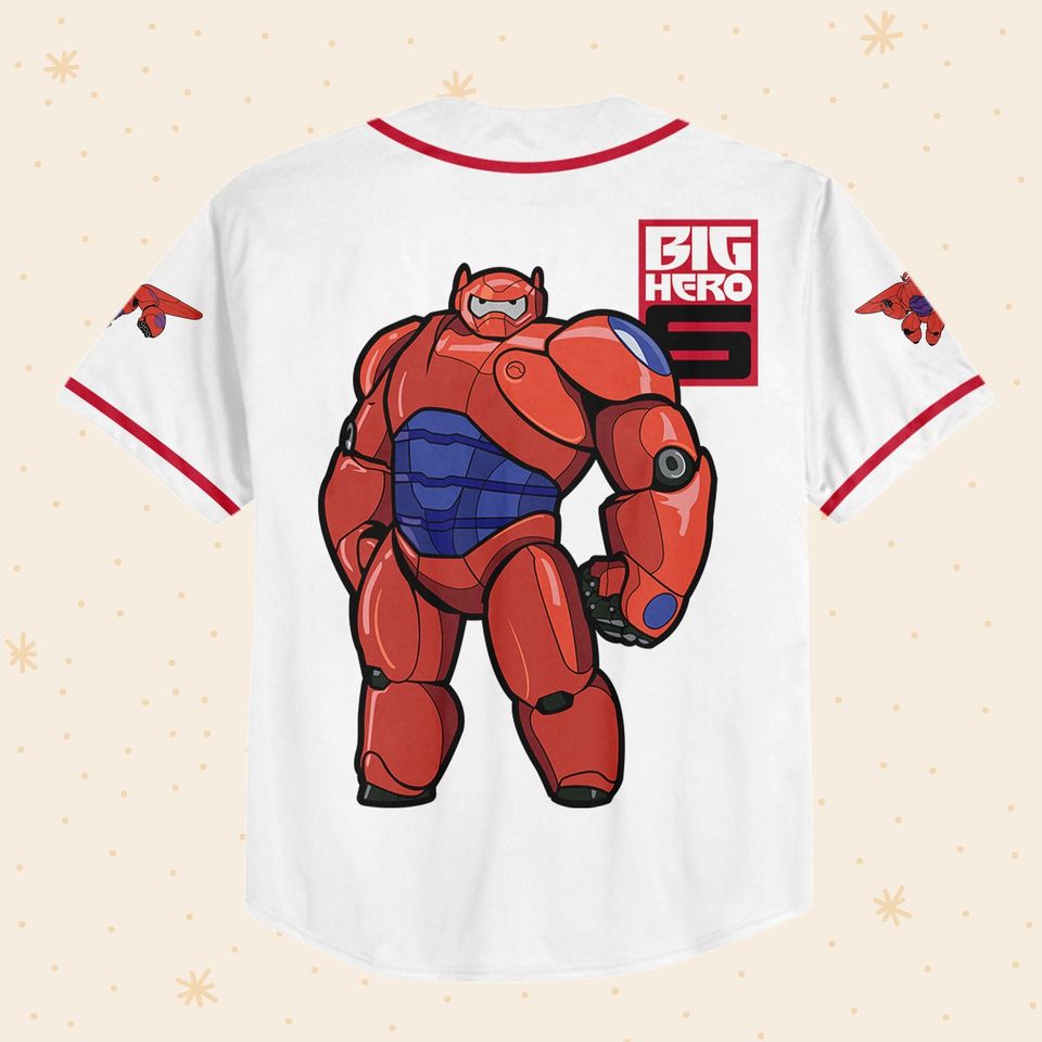 Personalized Disney Big Hero 6 BayMax In Armor Baseball Jersey