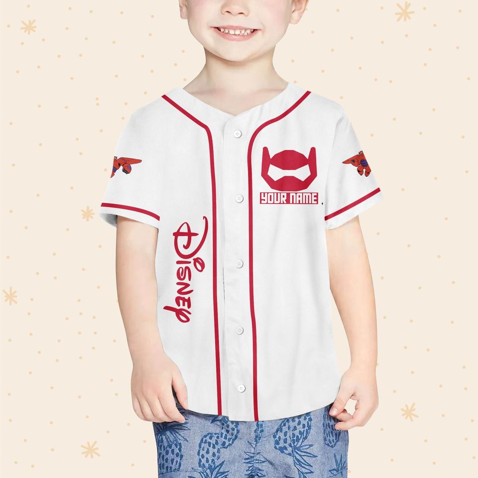 Personalized Disney Big Hero 6 BayMax In Armor Baseball Jersey