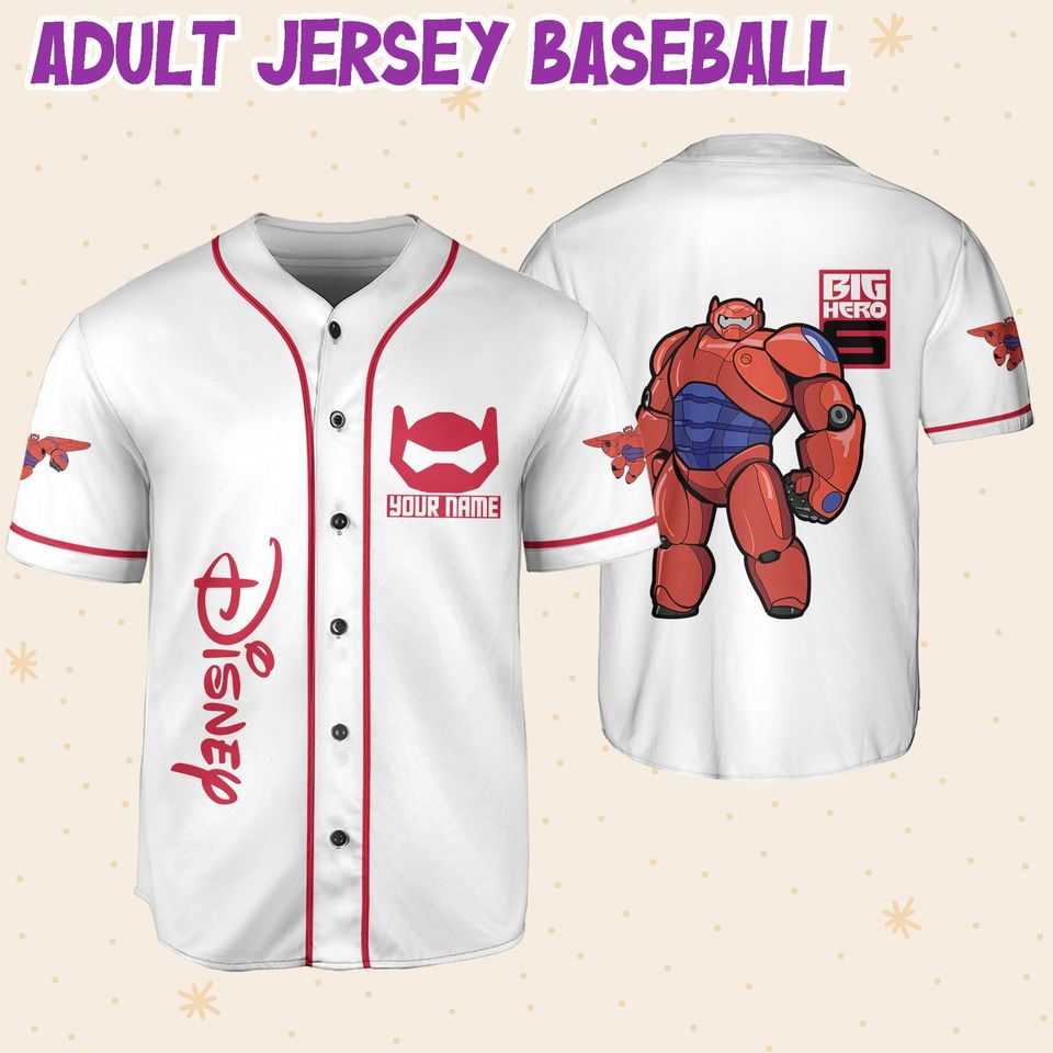 Personalized Disney Big Hero 6 BayMax In Armor Baseball Jersey
