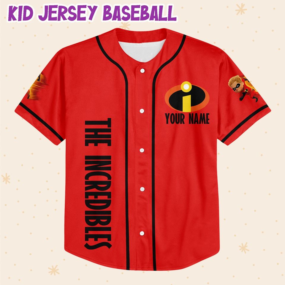 Personalized Disney The Incredibles Dash Baseball Jersey