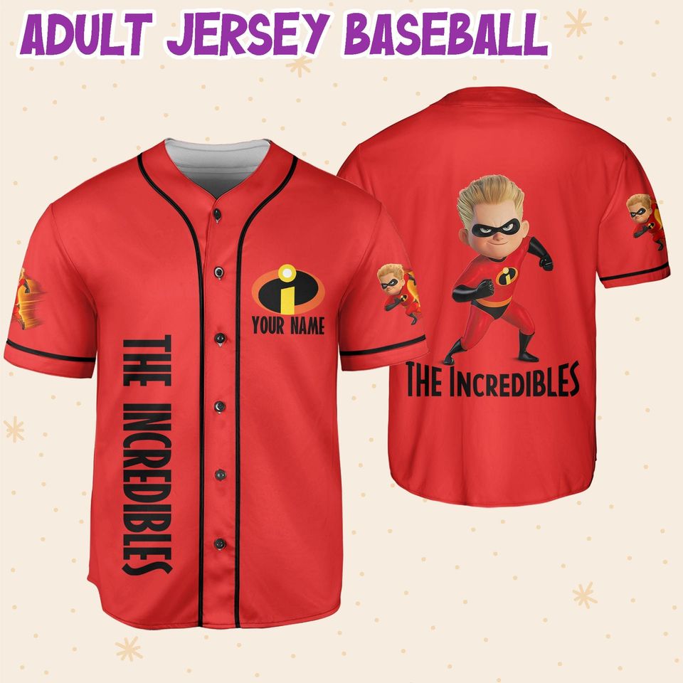 Personalized Disney The Incredibles Dash Baseball Jersey