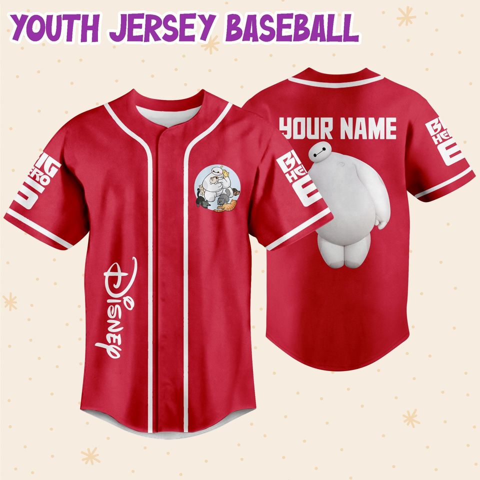 Personalized Disney Big Hero 6 BayMax Baseball Jersey