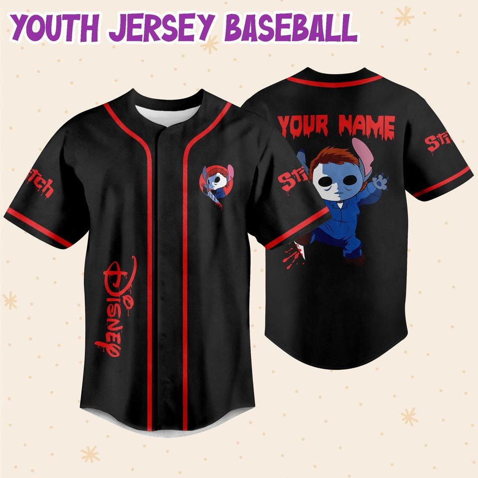 Personalized Disney Horror Stitch Michael Myers, Custom Disney Jersey