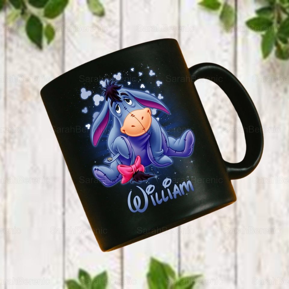 Eeyore Black Ceramic Mug, Eeyore Disney Coffee Cup