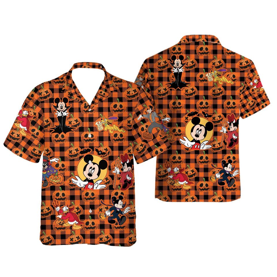 Pumpkin Buffalo Plaid Disney Trip Halloween Hawaiian