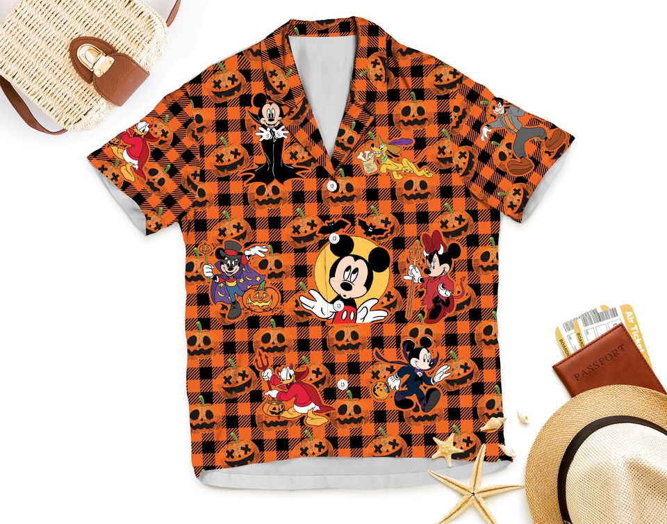 Pumpkin Buffalo Plaid Disney Trip Halloween Hawaiian
