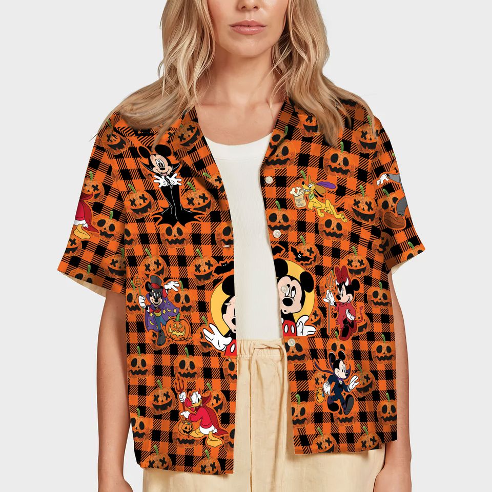 Pumpkin Buffalo Plaid Disney Trip Halloween Hawaiian