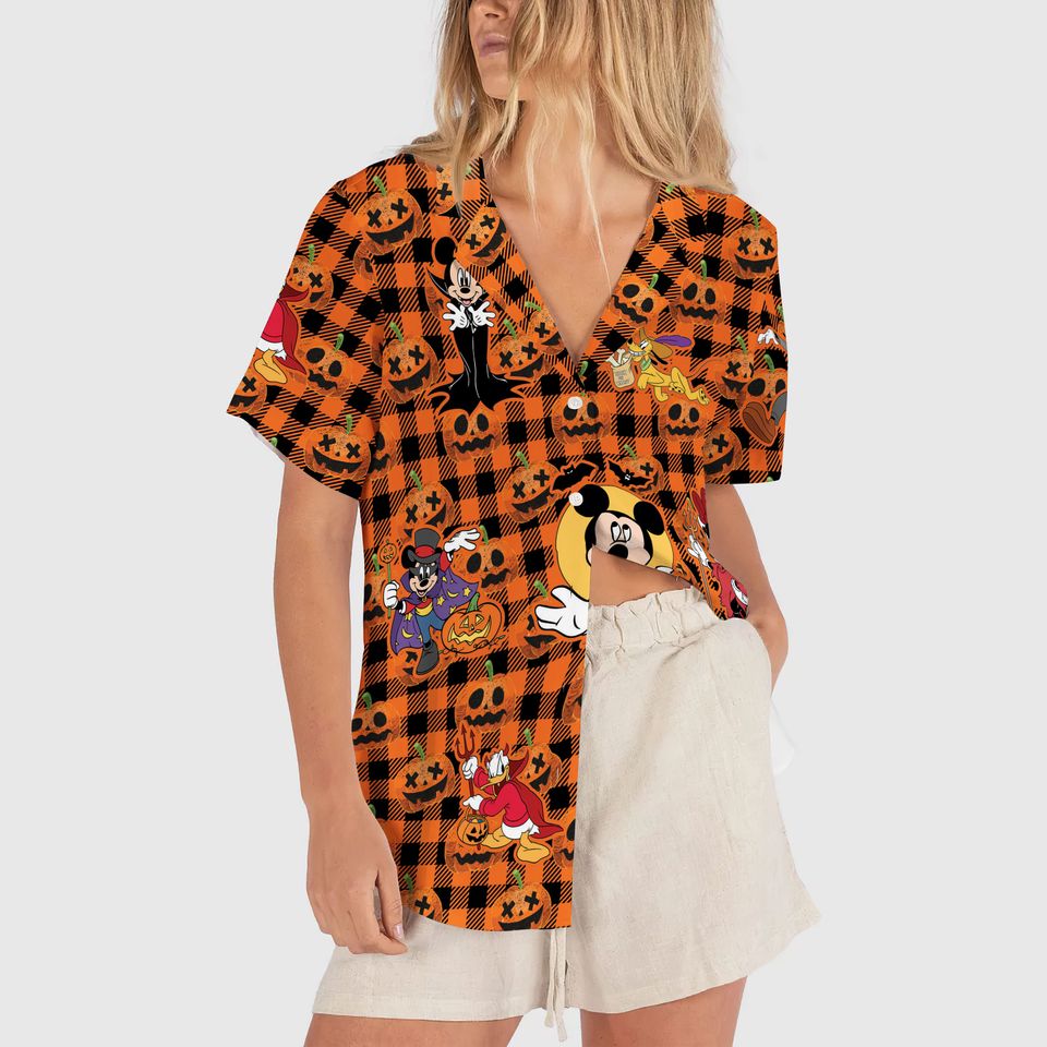 Pumpkin Buffalo Plaid Disney Trip Halloween Hawaiian