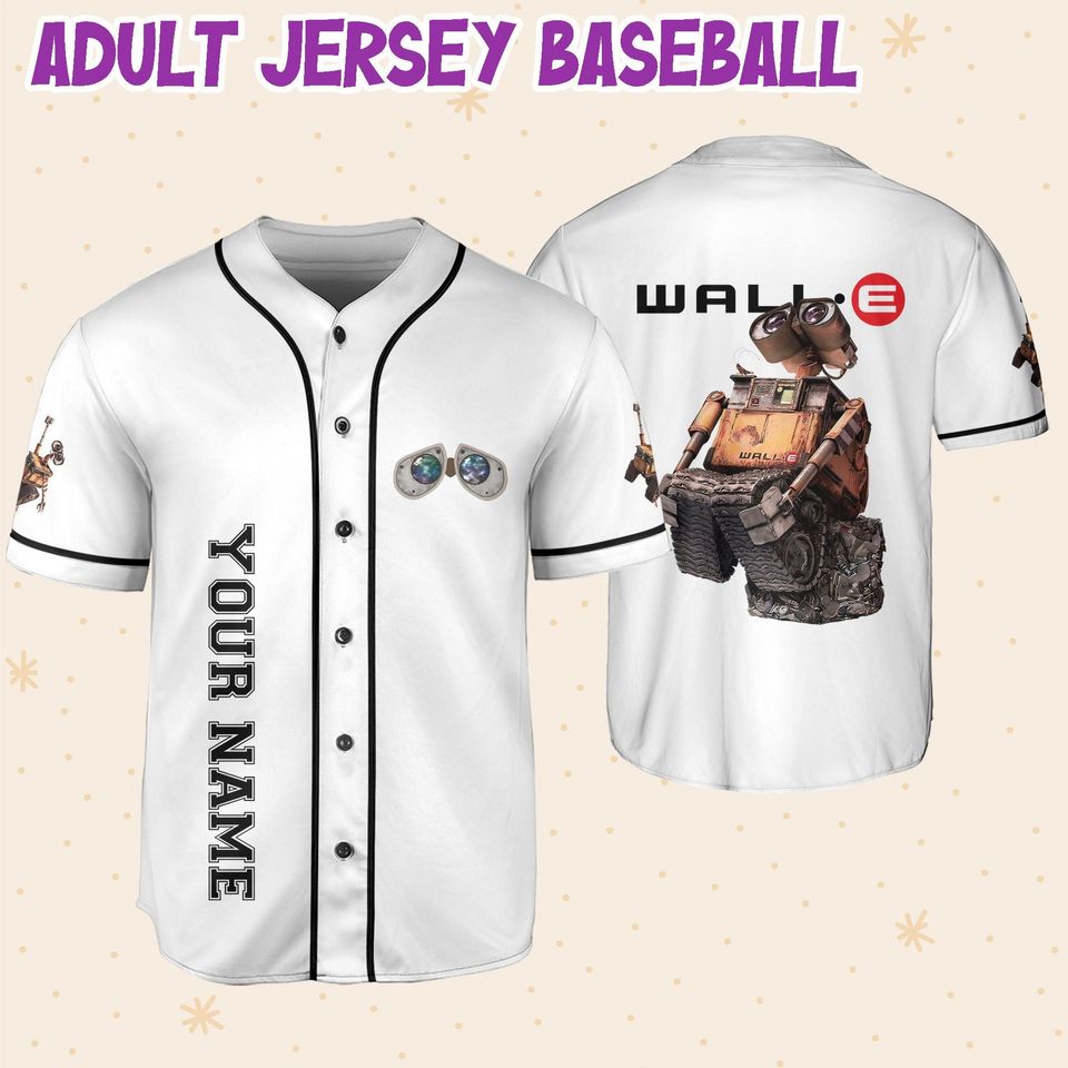 Personalized Disney Pixar WALL-E Misses EVE Baseball Jersey