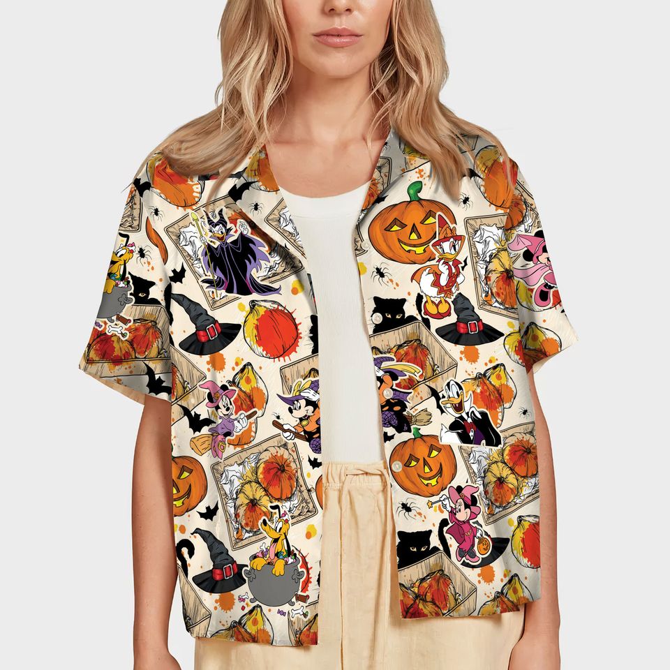 Pumpkin Black Cat Disney Salem Witch Hawaiian