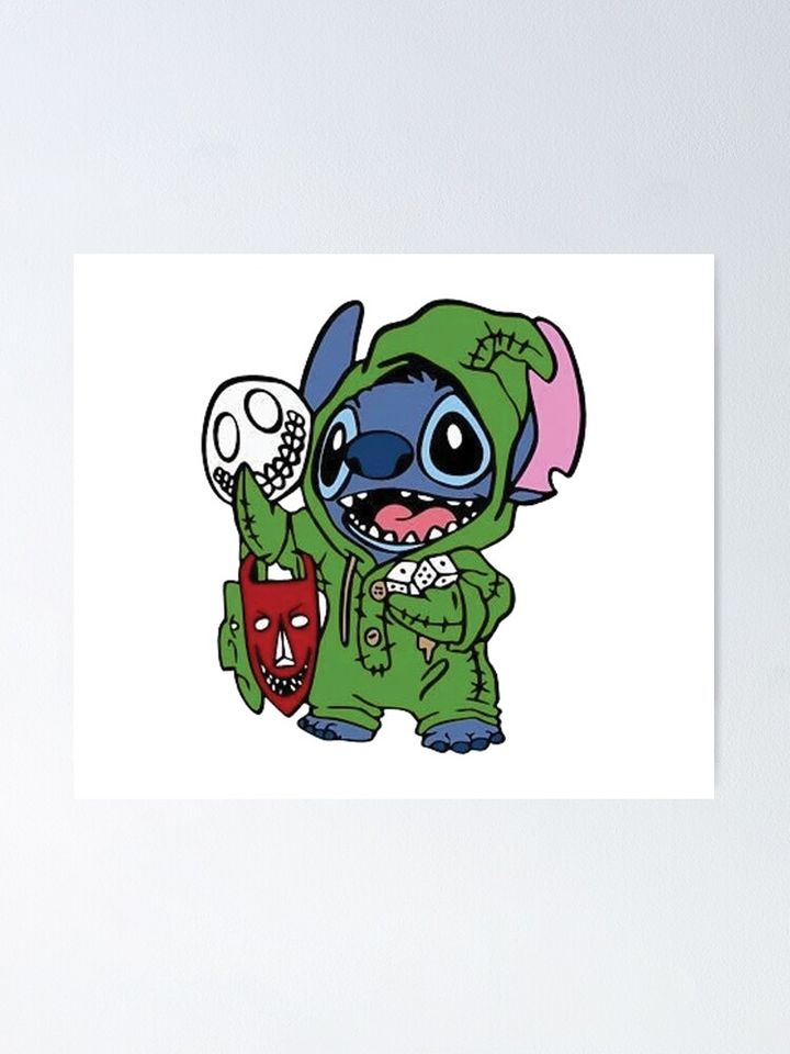 Stitch Jack Skellington Disney Halloween Poster