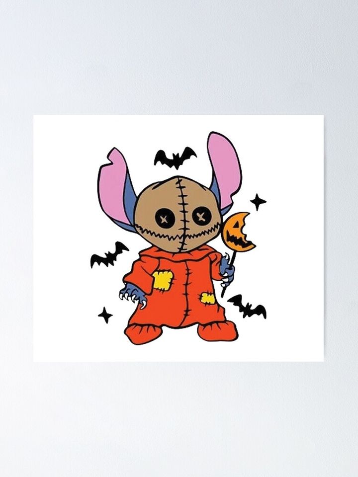 Stitch Jack Skellington Disney Halloween Poster