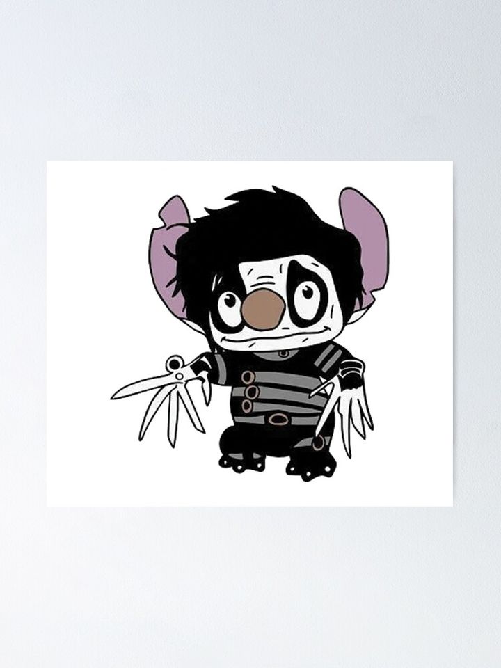 Stitch Edward Scissorhands Disney Halloween Poster