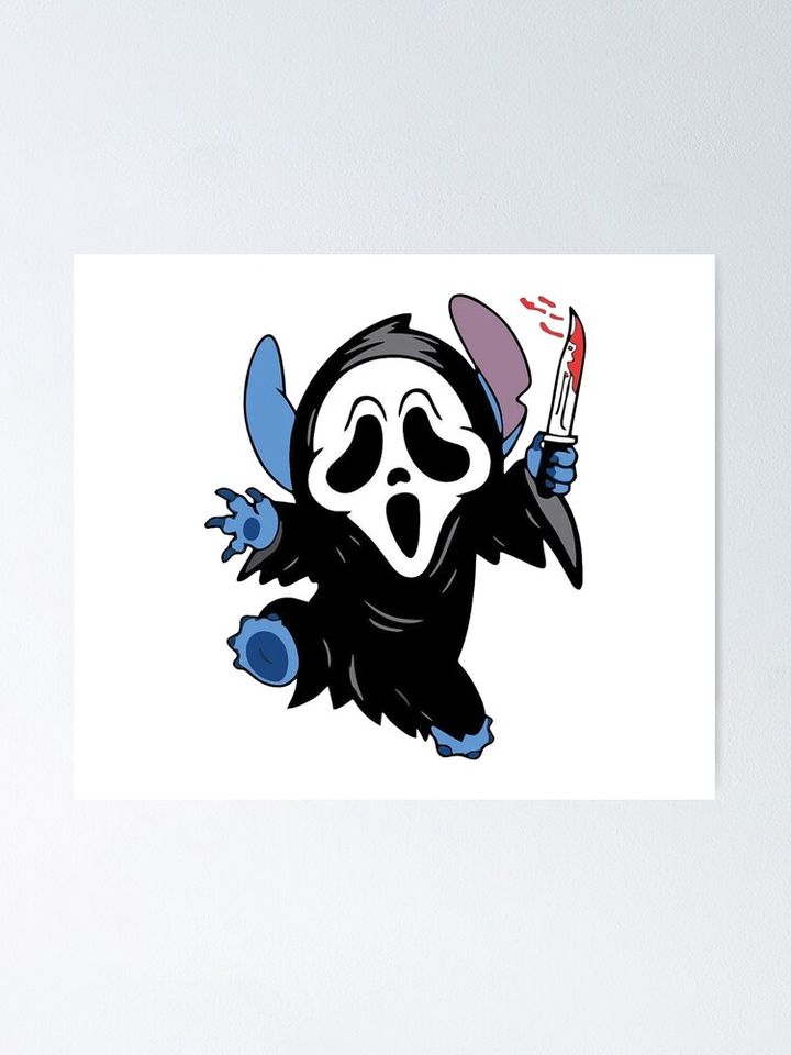 Stitch Ghostface Disney Halloween Poster
