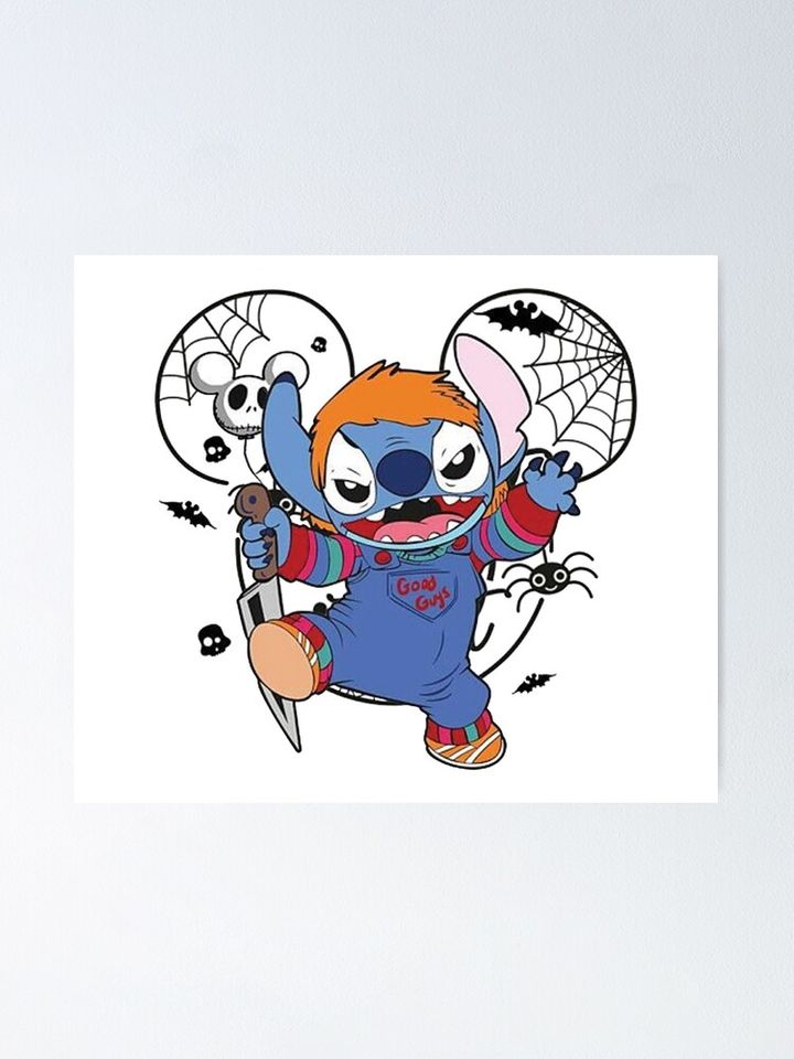 Stitch Chucky Disney Halloween Poster