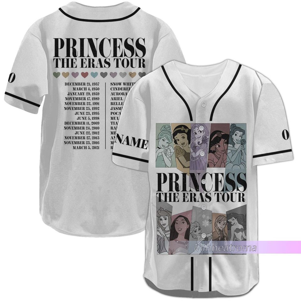 Princess Eras Tour Baseball Jersey, Disney Princess Baseball
