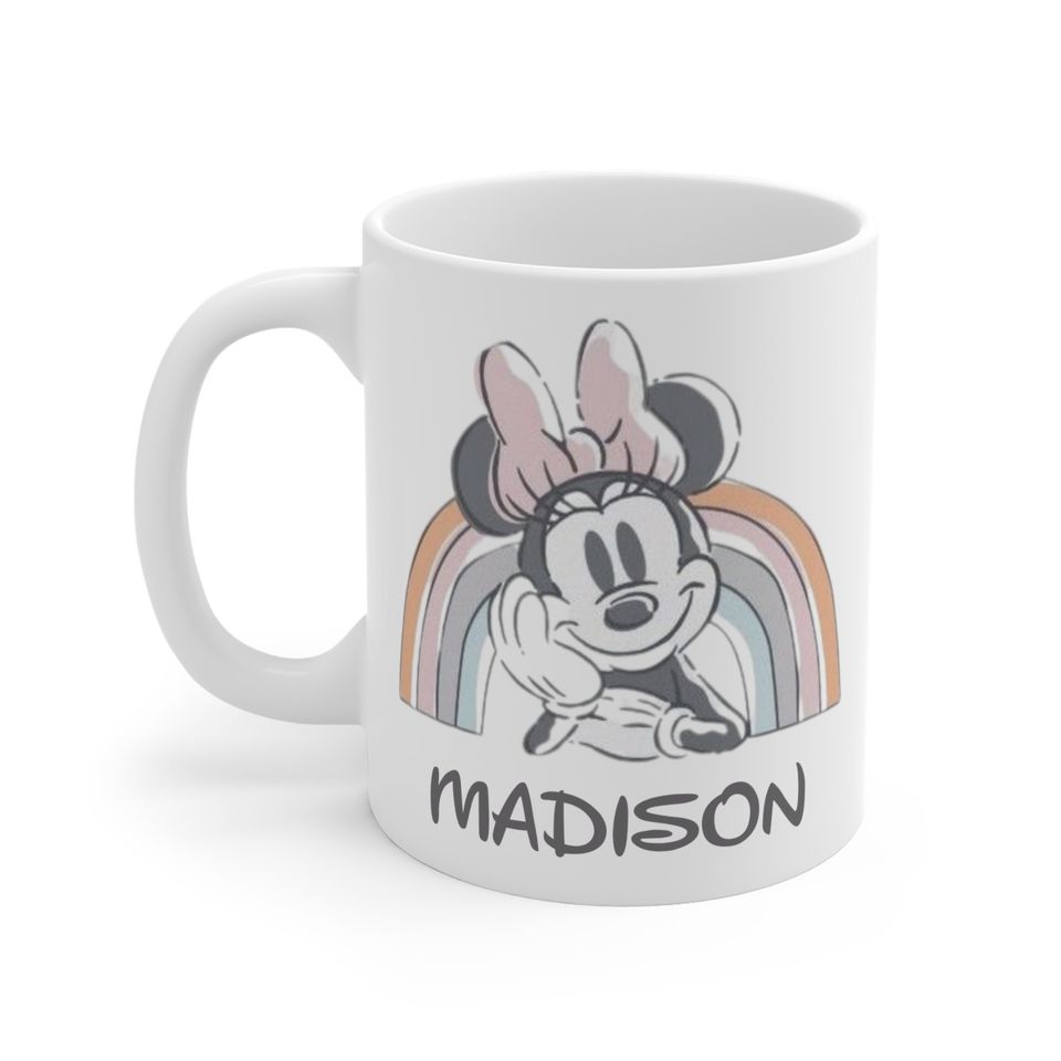 Personalized Minnie Mouse Rainbow mug, Disney Lovers gift