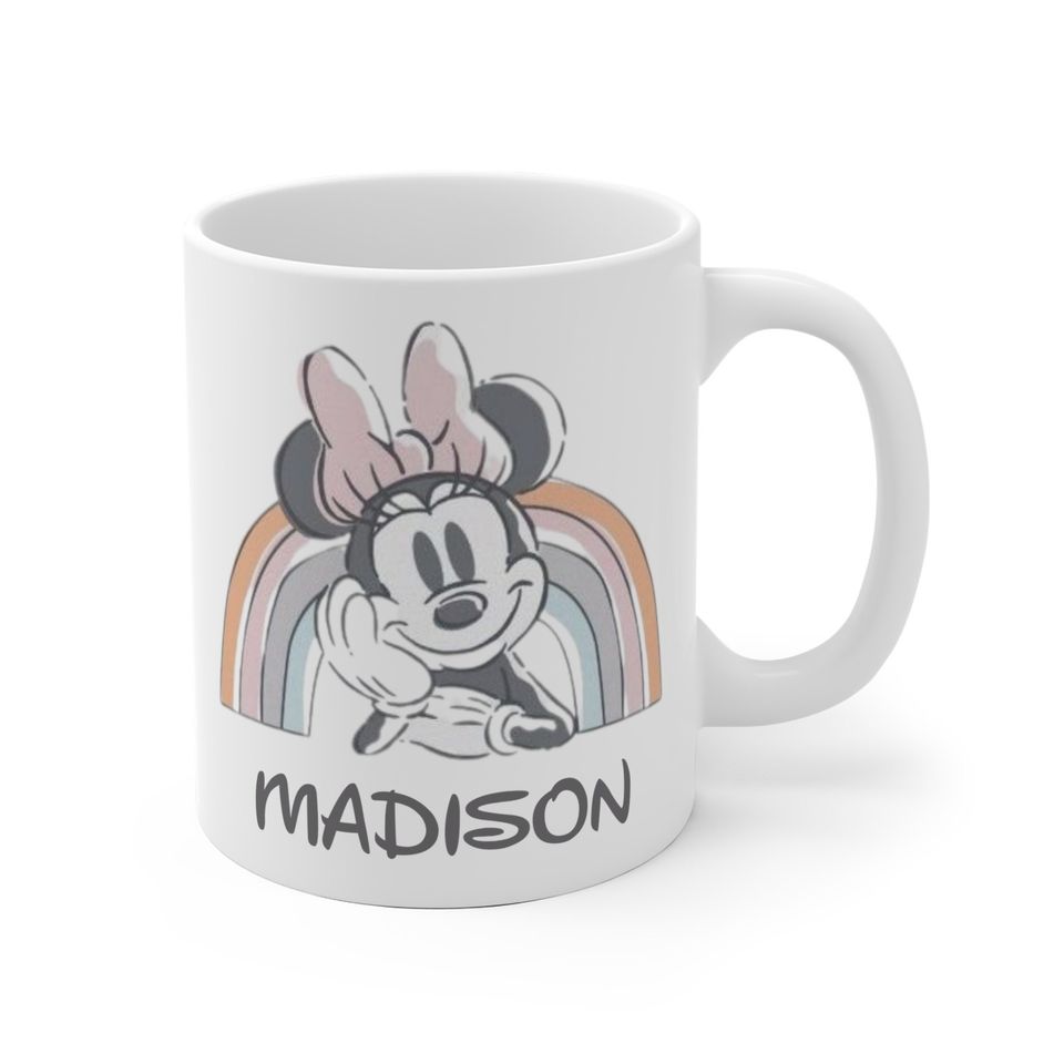 Personalized Minnie Mouse Rainbow mug, Disney Lovers gift