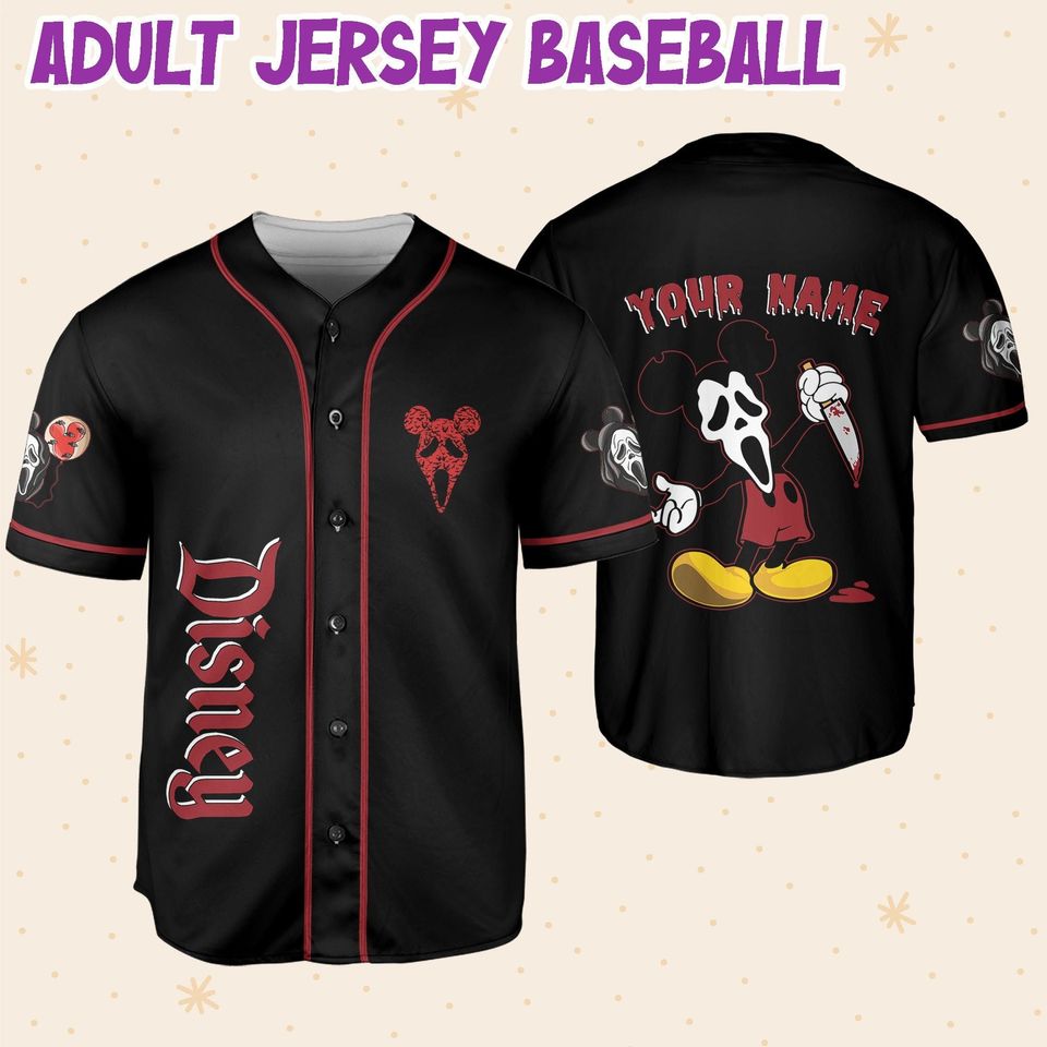 Personalized Horror Disney Mickey Scream Scary Mask Jersey