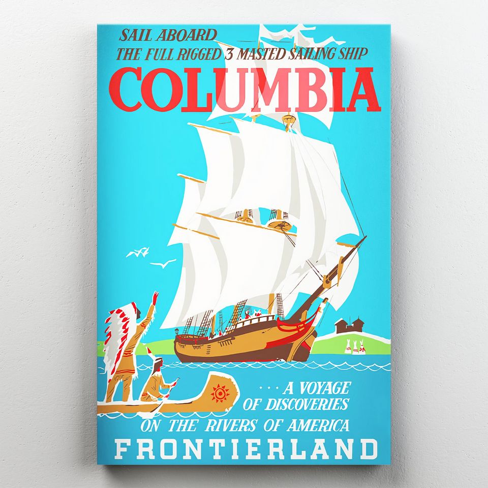 Vintage Disneyland Columbia Attraction Poster