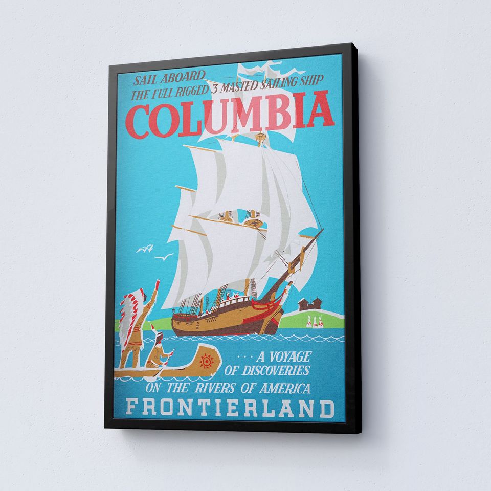 Vintage Disneyland Columbia Attraction Poster