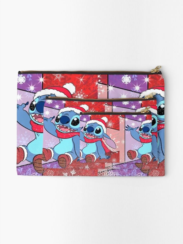 Disney Stitch Red Christmas Makeup Bag