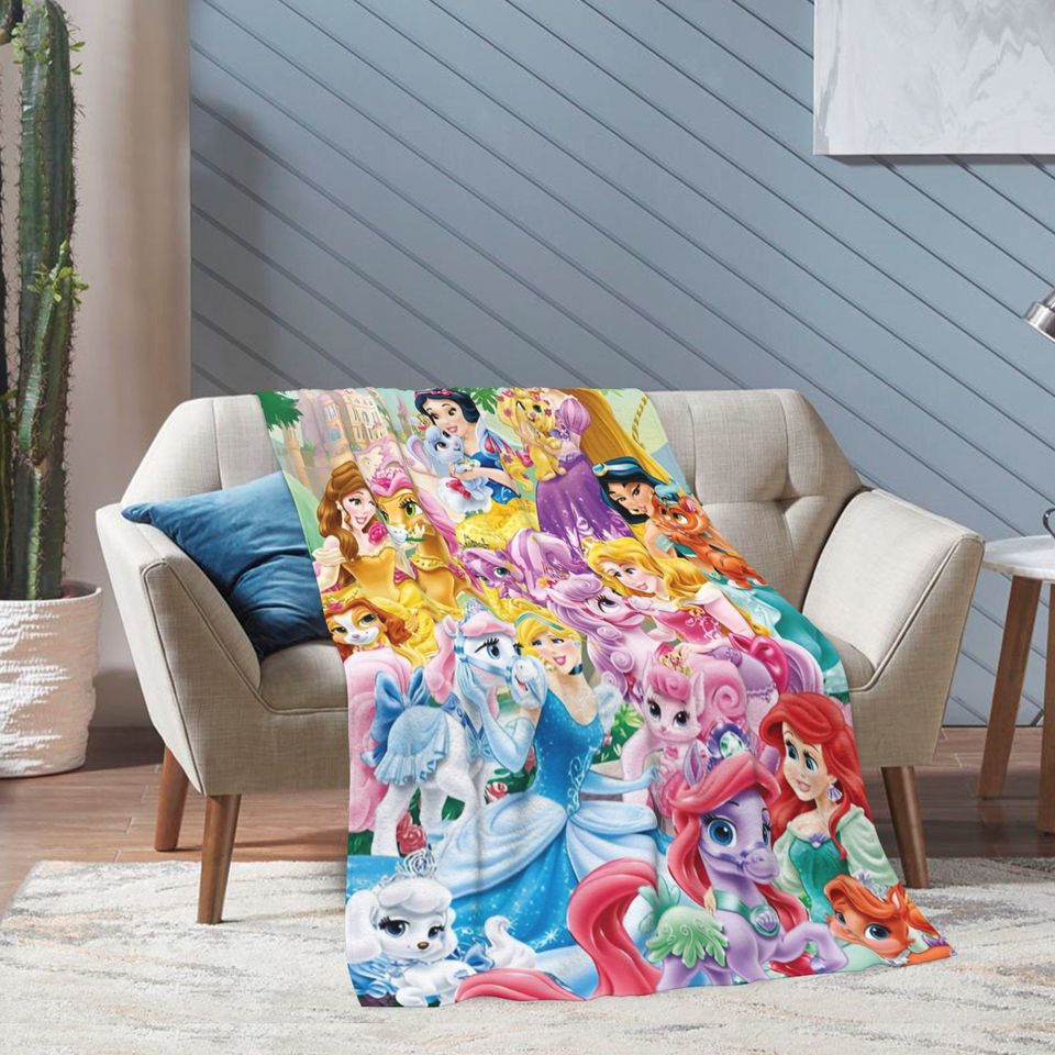 Custom Name Disney Princess Blanket, Gift For Daughter