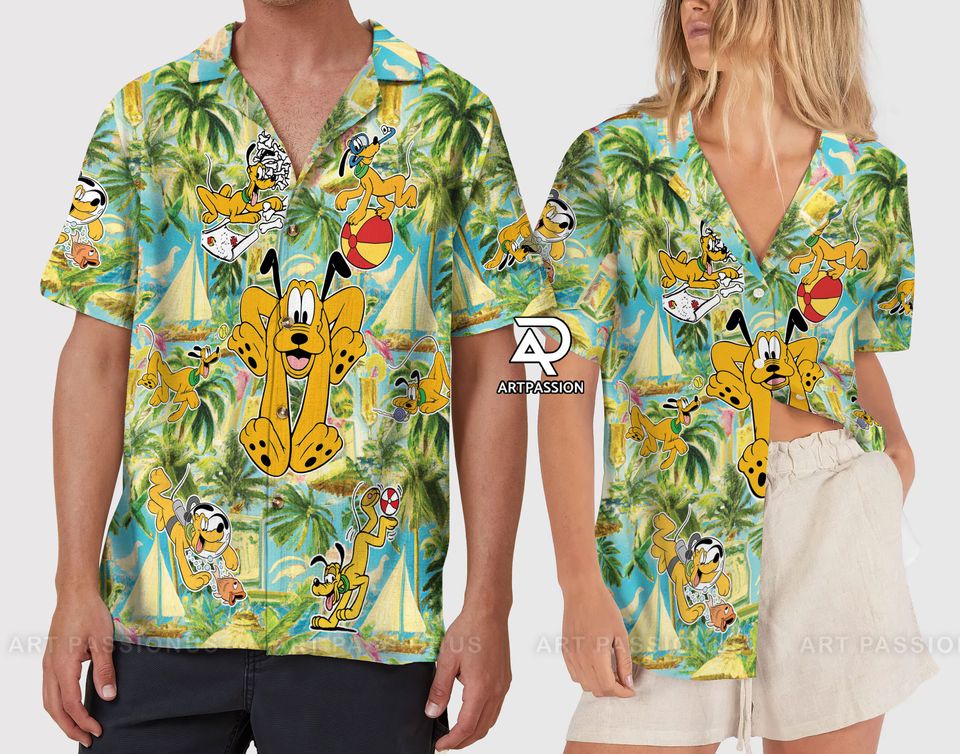 Funny Disney Pluto Hawaiian Shirt, Pluto Tropical Aloha