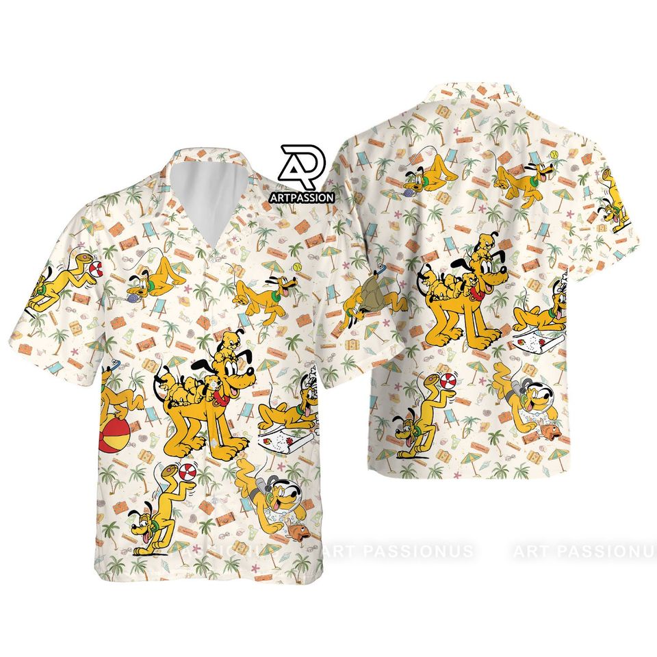 Pluto Summer Beach Hawaiian Shirt, Disney Pluto