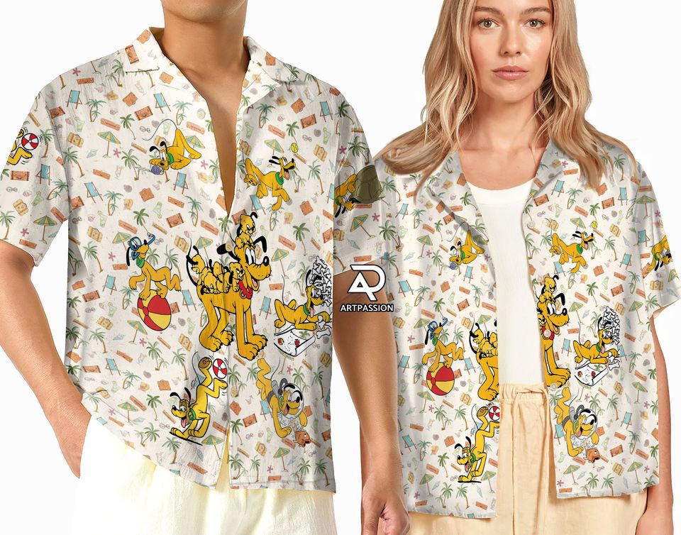 Pluto Summer Beach Hawaiian Shirt, Disney Pluto