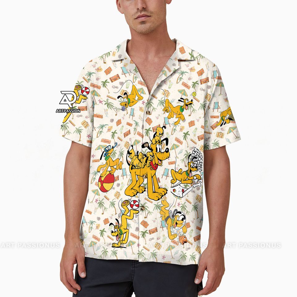 Pluto Summer Beach Hawaiian Shirt, Disney Pluto