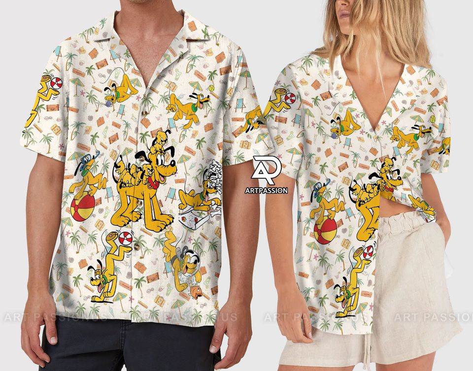 Pluto Summer Beach Hawaiian Shirt, Disney Pluto