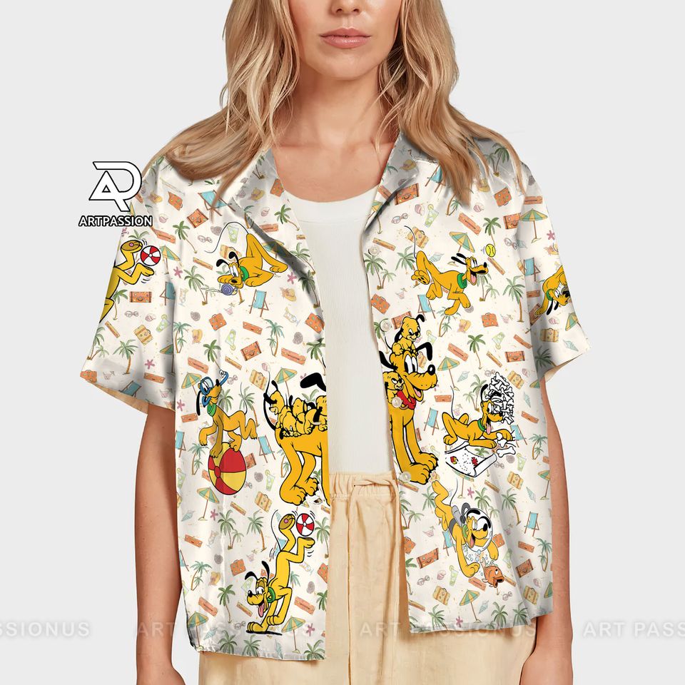 Pluto Summer Beach Hawaiian Shirt, Disney Pluto