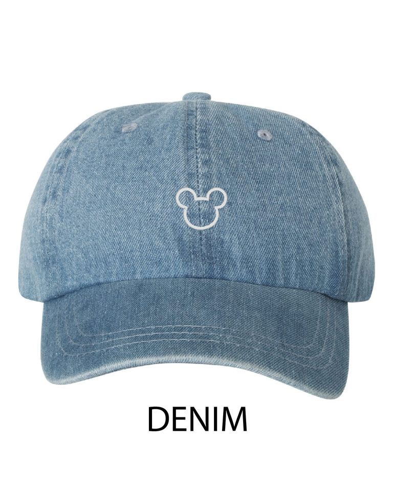 Mickey Mouse outline subtle and simple embroidered Disney hat