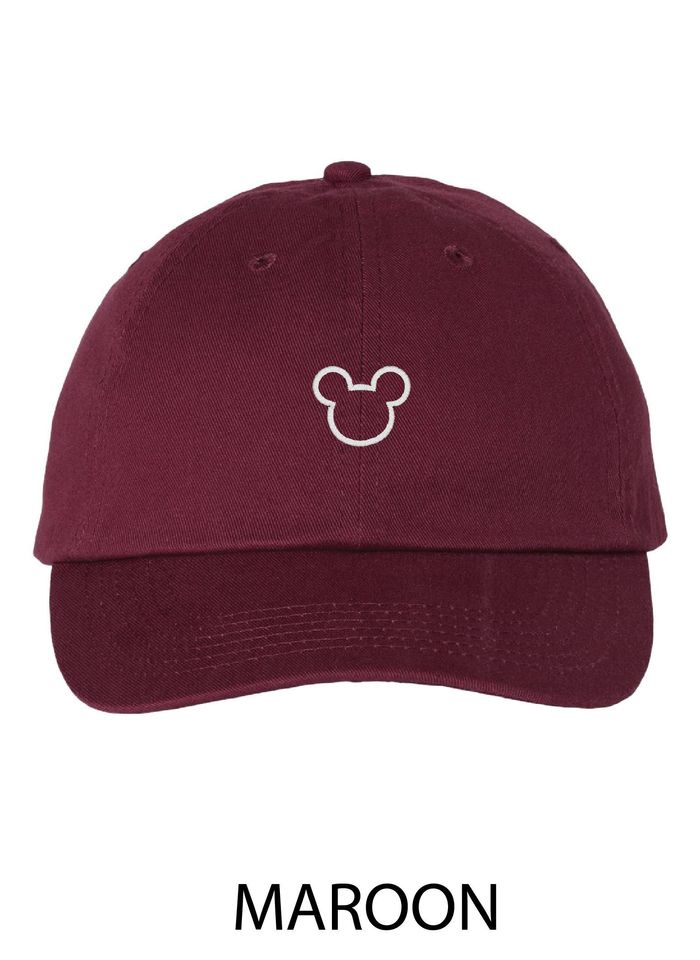 Mickey Mouse outline subtle and simple embroidered Disney hat