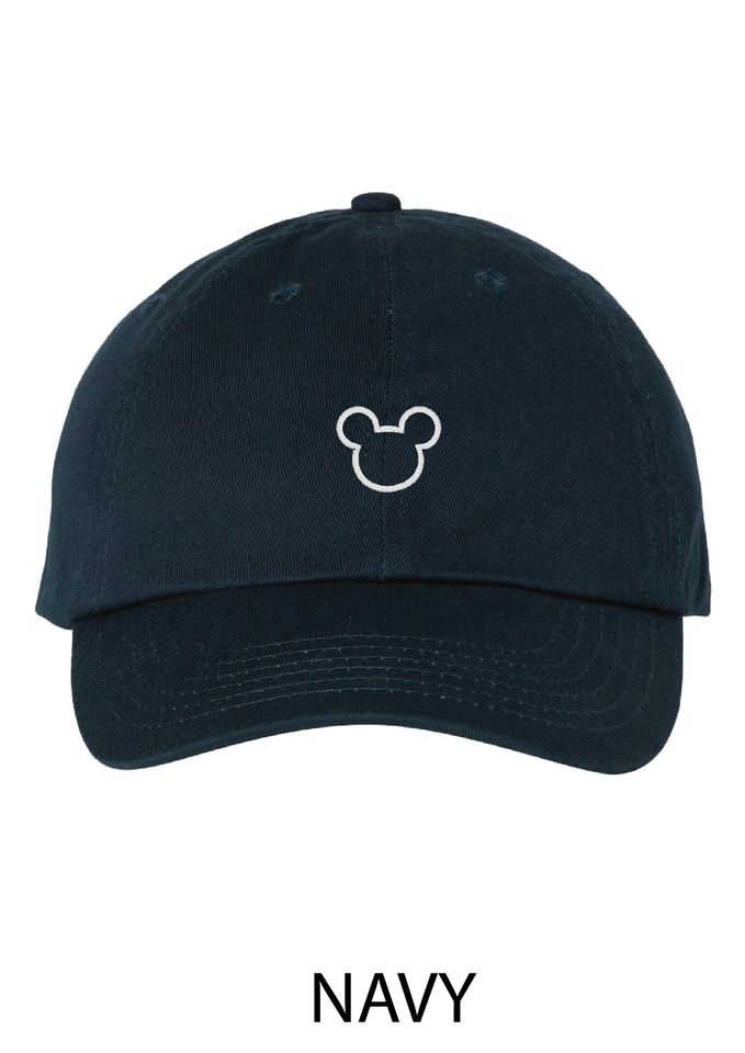 Mickey Mouse outline subtle and simple embroidered Disney hat