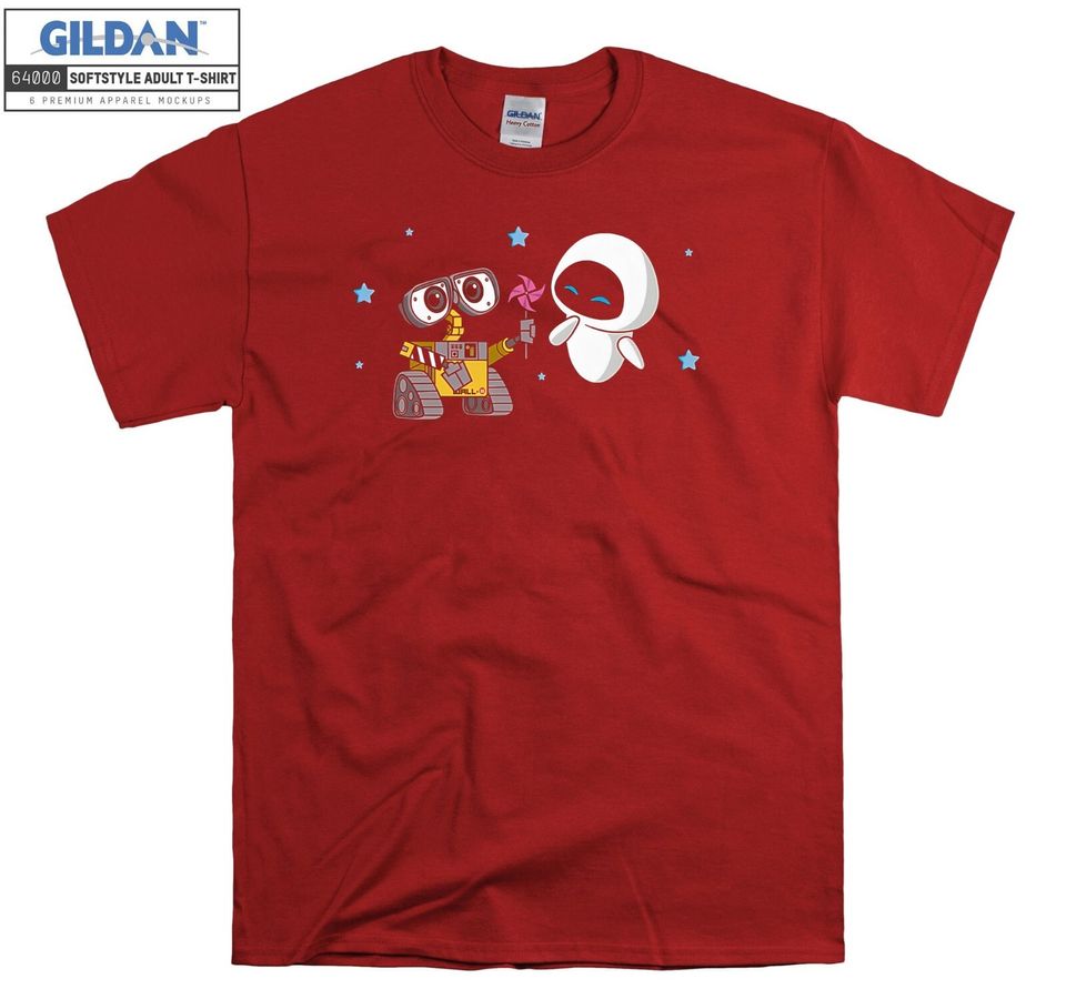 Disney Wall-E and Eve Moonscape T-shirt  Unisex