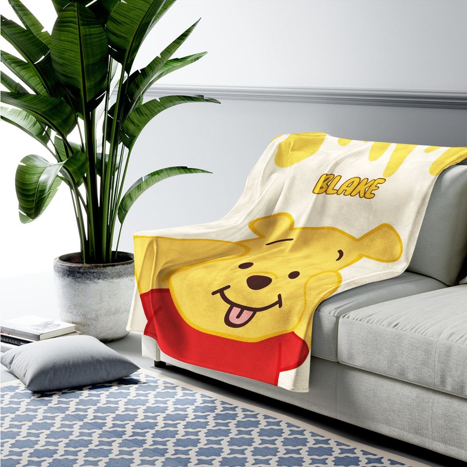 Personalized Cute Pooh Characters Blanket, Disney Winnie the Pooh Blanket