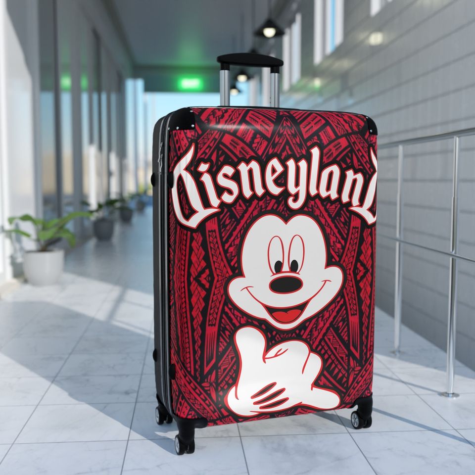 Polynesian style Disneyland Mickey Mouse shaka Suitcase