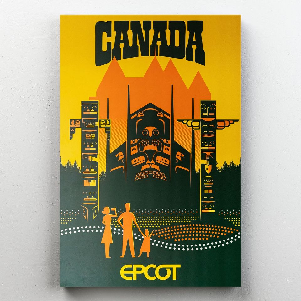 Canada Epcot Poster, Vintage Canada Disneyland Poster, World Showcase Poster