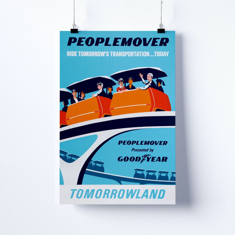 Disney People Mover Retro Print, Tomorrowland Poster