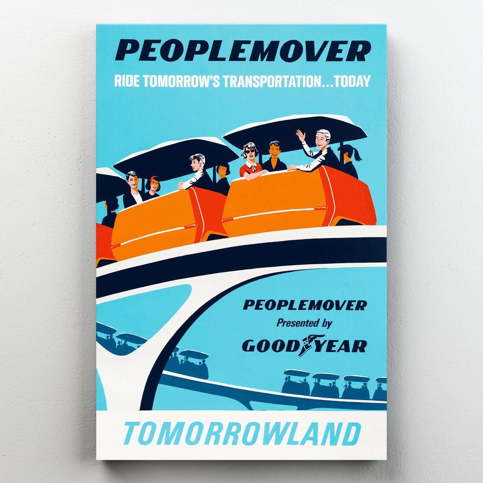 Disney People Mover Retro Print, Tomorrowland Poster