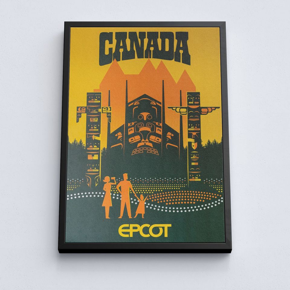 Canada Epcot Poster, Vintage Canada Disneyland Poster, World Showcase Poster